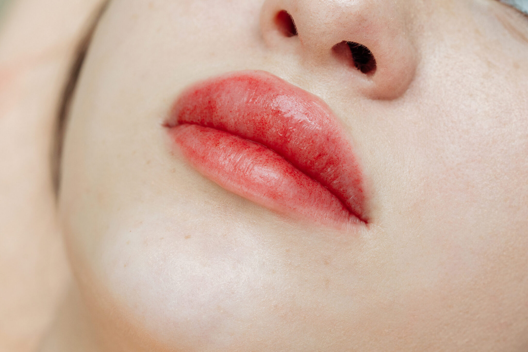 Labios después de la micropigmentación